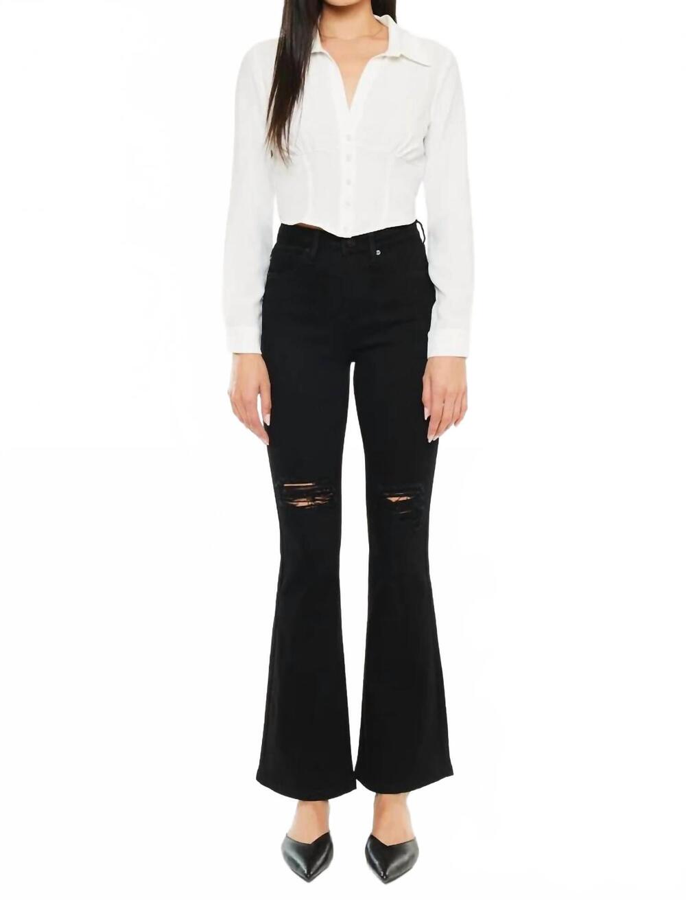 NEW KANCAN mars high rise flare jeans in black